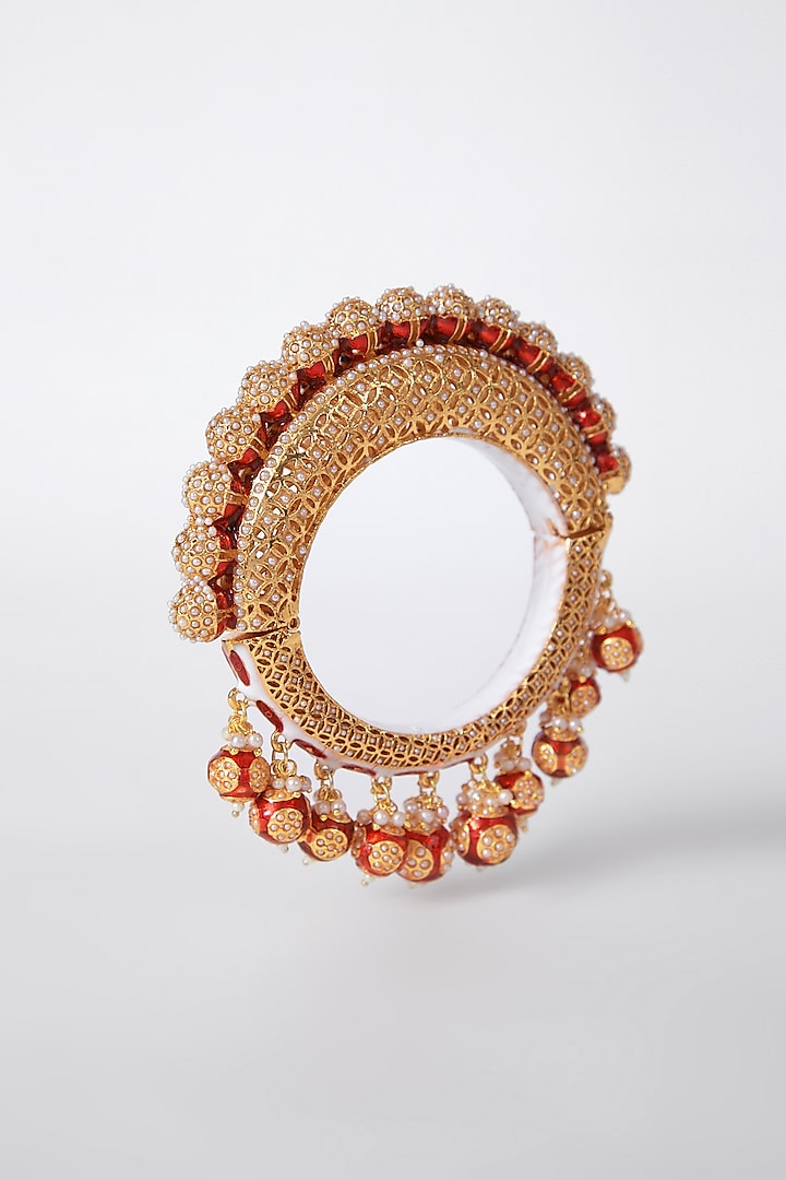 Gold Plated Meenakari Bangle by Just Shraddha at Pernia's Pop Up Shop