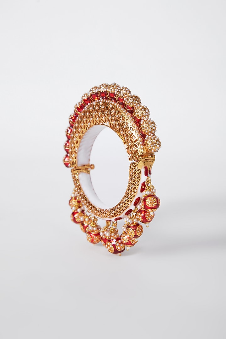 Gold Plated Meenakari Bangle by Just Shraddha at Pernia's Pop Up Shop