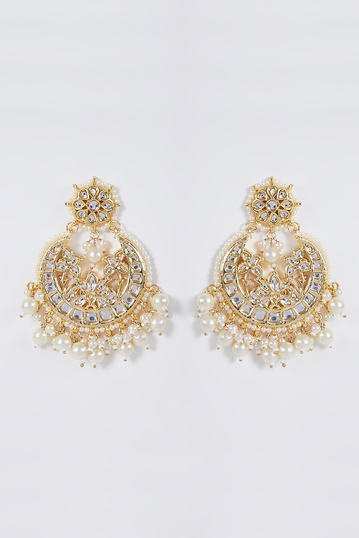 Gold Plated Chandbali Earrings by Just Shraddha at Pernia's Pop Up Shop