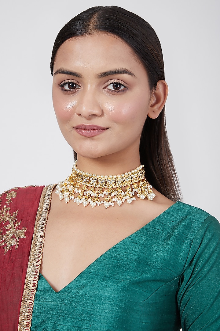 Gold Plated Choker Necklace by Just Shraddha