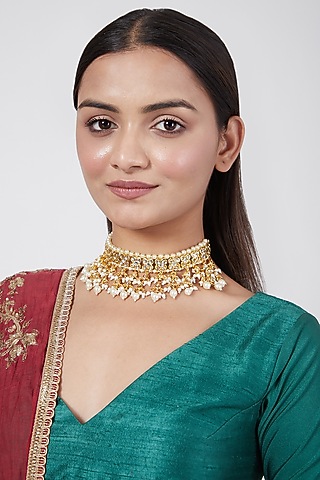 Gold Plated Choker Necklace by Just Shraddha