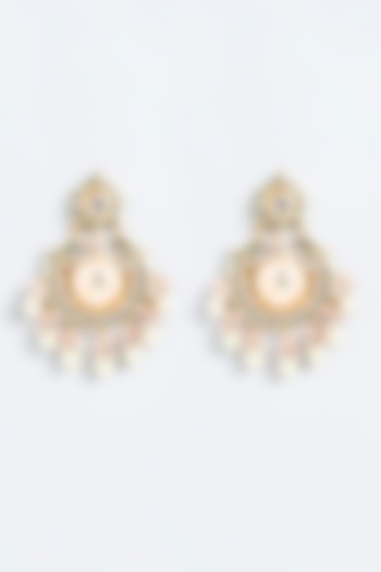 Gold Plated Chandbali Earrings With Quartz Stone by Just Shraddha at Pernia's Pop Up Shop