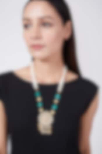 Gold Plated Pearl Pendant Necklace by Just Shraddha
