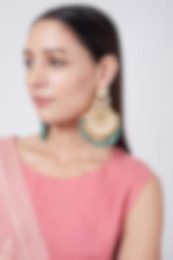 Gold Plated Beaded Chandbali Earrings by Just Shraddha