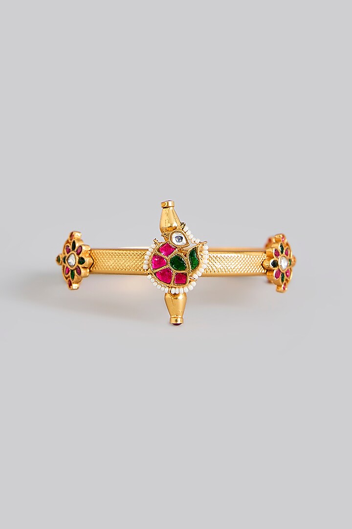 Gold Plated Kundan Polki kada by Just Shraddha at Pernia's Pop Up Shop
