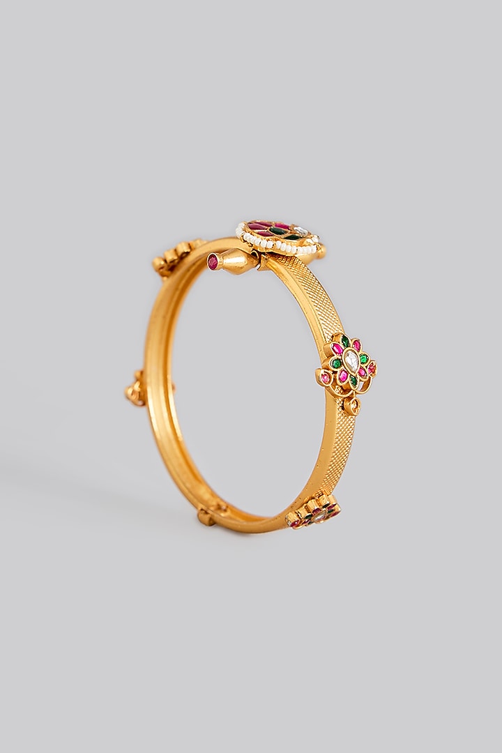 Gold Plated Kundan Polki kada by Just Shraddha at Pernia's Pop Up Shop