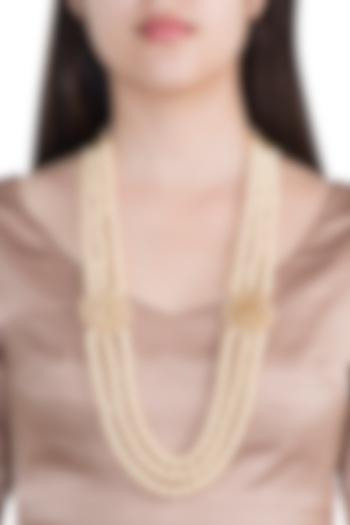 Antique Gold Plated Kundan & Pearl Necklace by Just Shraddha at Pernia's Pop Up Shop