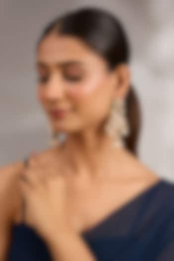 Gold Plated Kundan Polki & Pearl Dangler Earrings by Just Shraddha at Pernia's Pop Up Shop