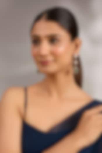 Gold Plated Kundan Polki & Emerald Stone Dangler Earrings by Just Shraddha at Pernia's Pop Up Shop