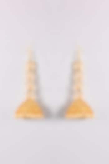 Gold Plated Pearl Jhumka Earrings by Just Shraddha at Pernia's Pop Up Shop