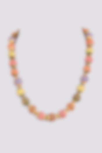 Gold Plated Multi-Colored Beaded Necklace by Just Shraddha at Pernia's Pop Up Shop