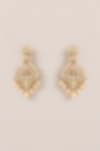 Gold Plated Kundan Polki Dangler Earrings by Just Shraddha at Pernia's Pop Up Shop