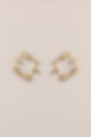 Gold Plated Kundan Polki Meenakari Dangler Earrings by Just Shraddha at Pernia's Pop Up Shop