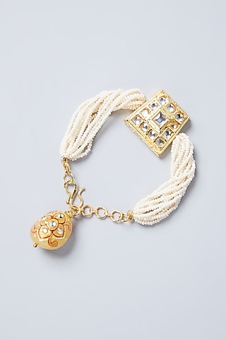 Gold Plated Pearl Bracelet by Just Shraddha