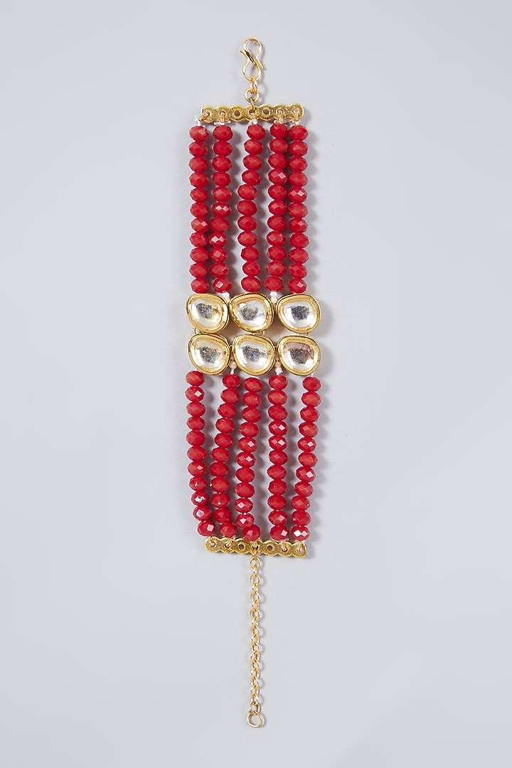 Gold Plated Kundan Polki Bracelet by Just Shraddha at Pernia's Pop Up Shop