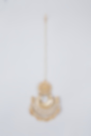 Gold Plated Kundan Polki Maang Tikka by Just Shraddha at Pernia's Pop Up Shop