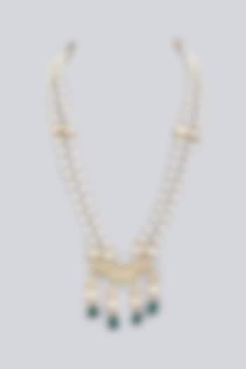 Gold Plated Kundan Polki Long Necklace by Just Shraddha at Pernia's Pop Up Shop