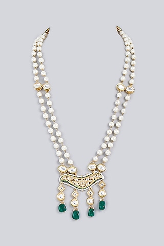 Gold Plated Kundan Polki Long Necklace by Just Shraddha