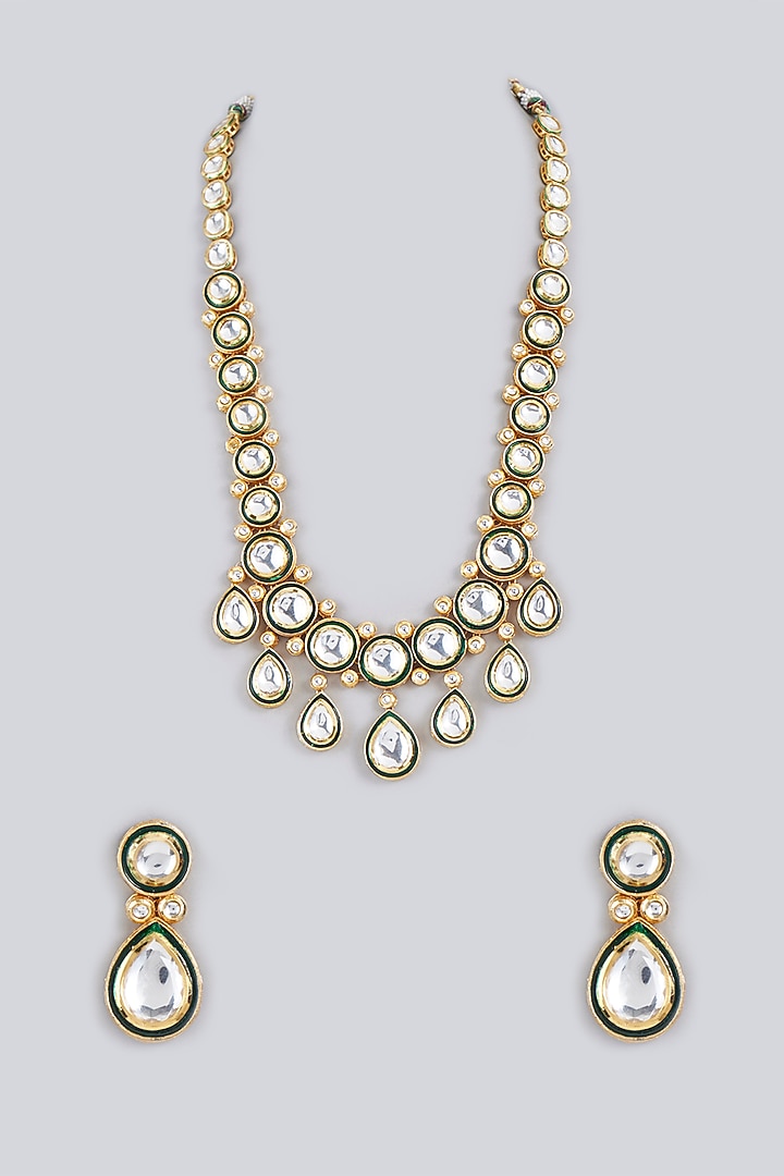 Gold Plated Meenakari Necklace Set by Just Shraddha at Pernia's Pop Up Shop
