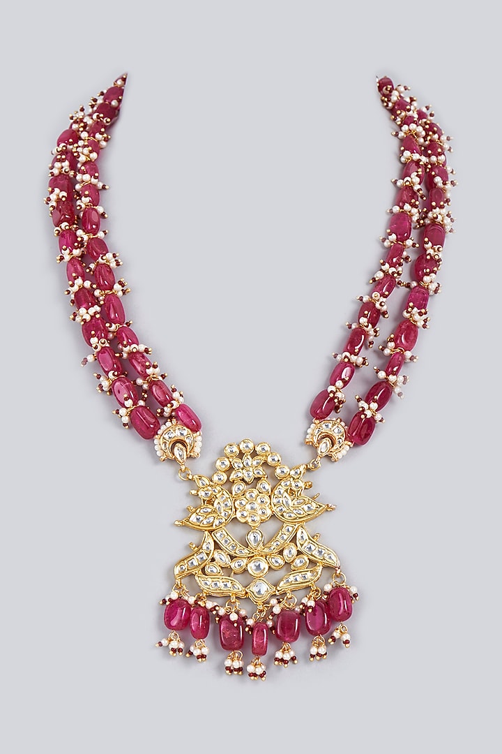 Gold Plated Peacock Pendant Necklace by Just Shraddha at Pernia's Pop Up Shop