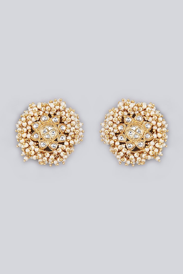 Gold Plated Pearl Earrings by Just Shraddha
