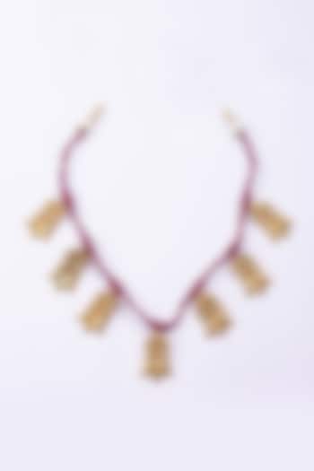 Gold Plated Temple Hanging Necklace by Just Shraddha