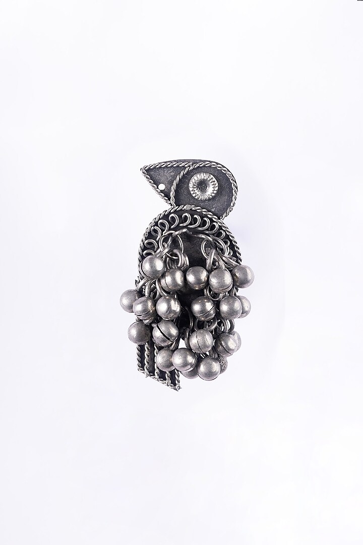 Oxidised Silver Finish Bird Ring by Just Shraddha