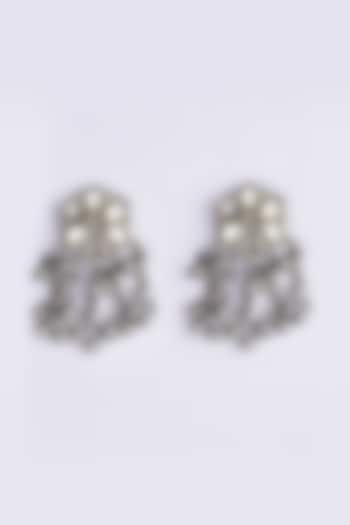 Oxidised Silver Finish Dangler Earrings by Just Shraddha