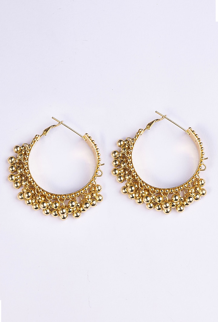 Gold Plated Ghungroo Hoop Earrings by Just Shraddha at Pernia's Pop Up Shop