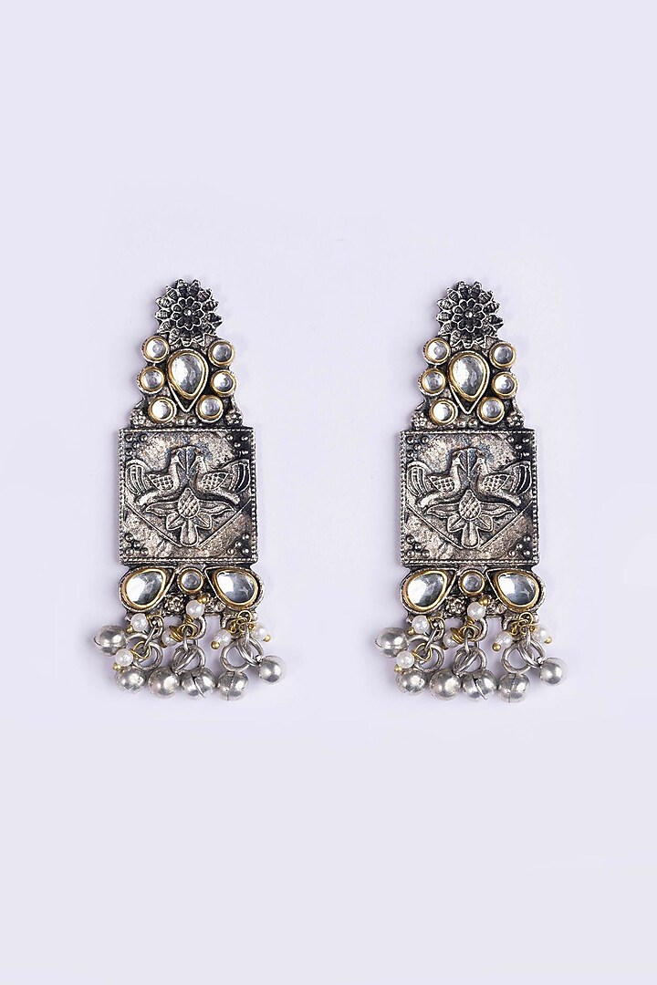 Oxidised Silver Finish Dangler Earrings by Just Shraddha at Pernia's Pop Up Shop