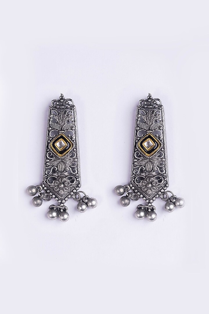 Oxidised Silver Finish Dangler Earrings by Just Shraddha at Pernia's Pop Up Shop