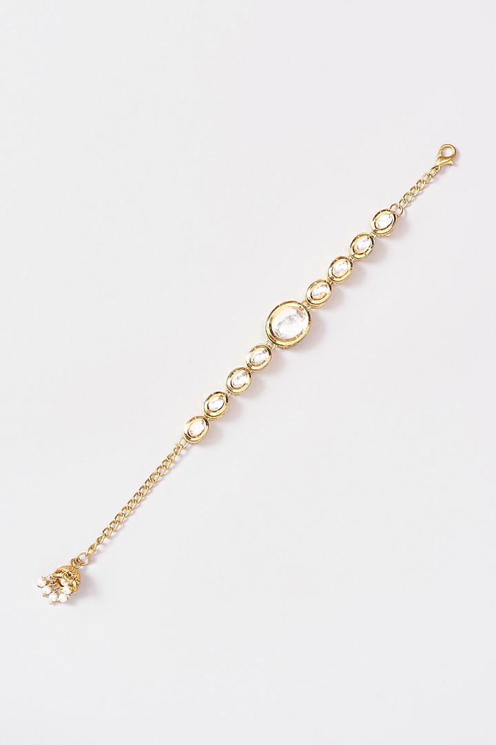 Gold Plated Kundan Polki Bracelet by Just Shraddha at Pernia's Pop Up Shop
