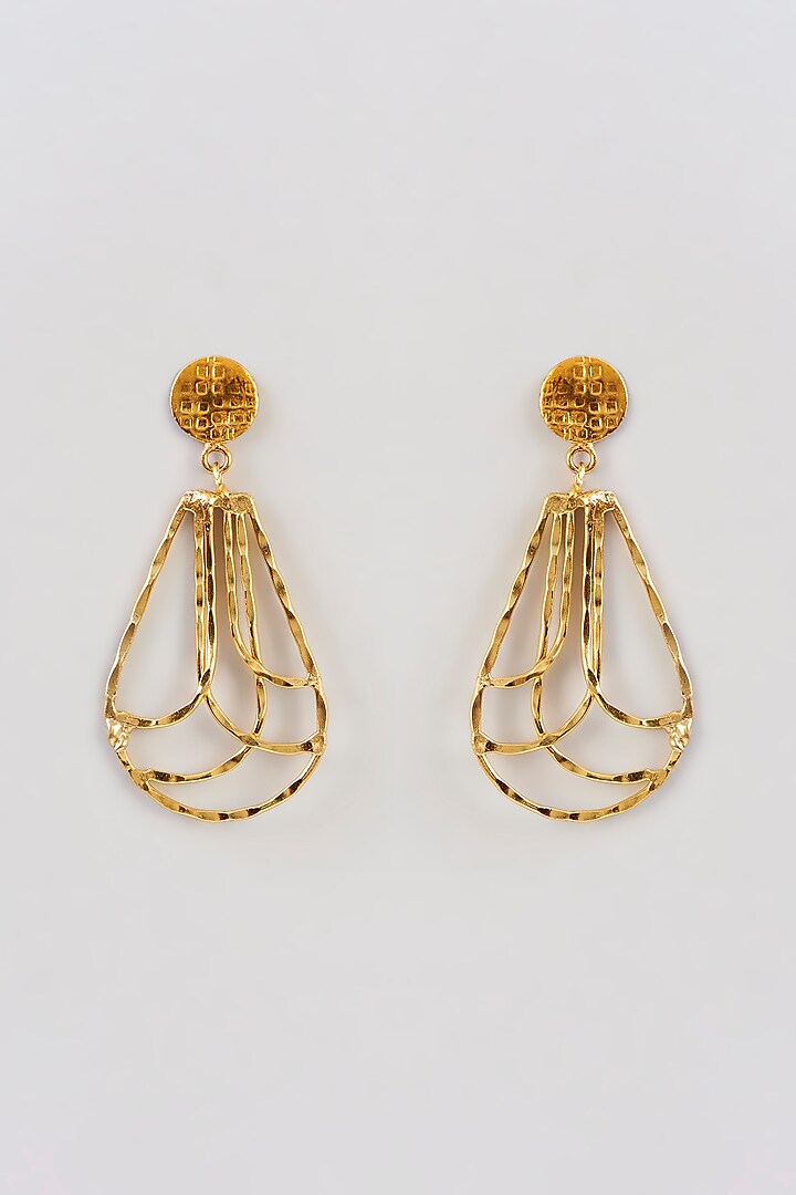 Gold Plated Dangler Earrings by Just Shraddha at Pernia's Pop Up Shop