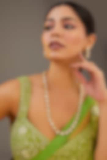 Gold Plated Kundan Polki Long Necklace Set by Just Shraddha at Pernia's Pop Up Shop