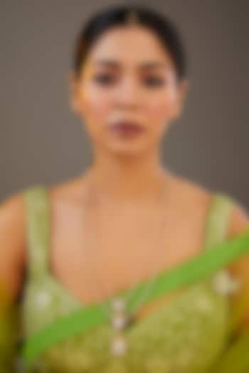 Gold Plated Kundan Polki & Pearl Layered Necklace by Just Shraddha at Pernia's Pop Up Shop