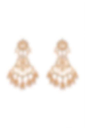 Gold Plated Kundan Jhumka Earrings by Just Shraddha