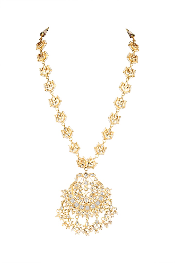 Gold Plated Chandbali Necklace by Just Shraddha