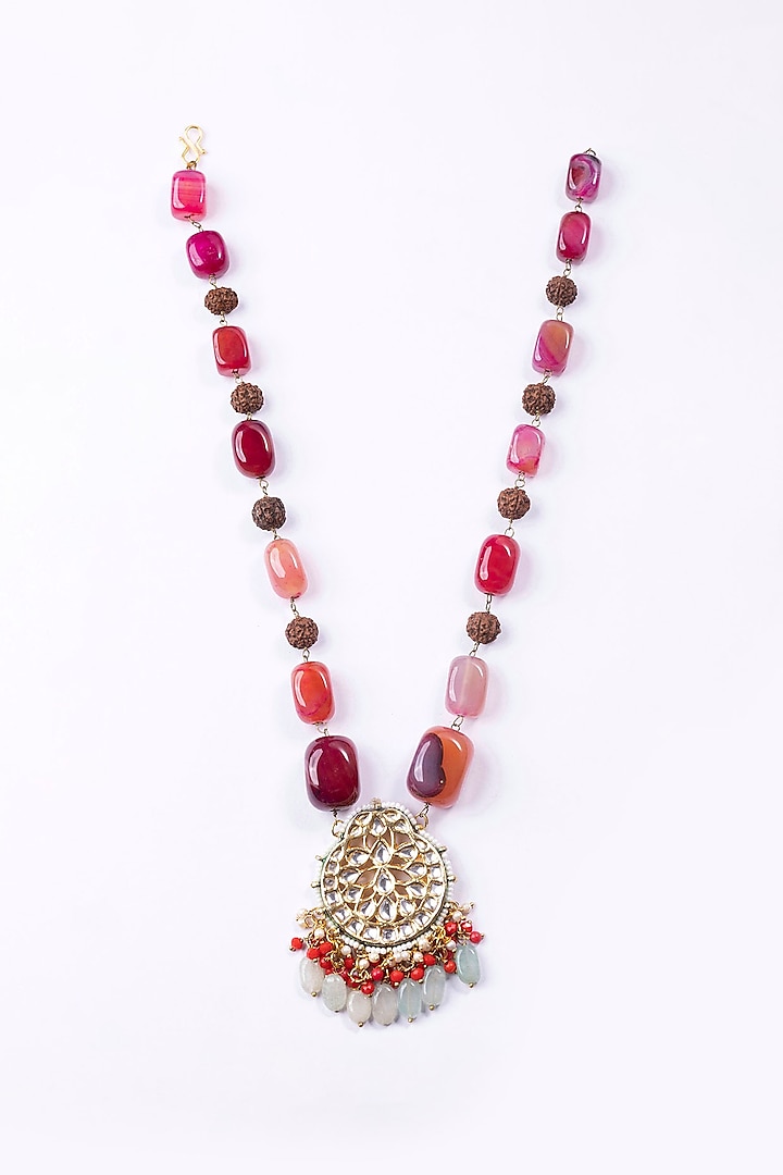 Gold Plated Multi-Colored Beaded Long Necklace by Just Shraddha