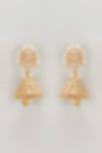 Gold Plated Kundan Polki Temple Jhumka Earrings by Just Shraddha at Pernia's Pop Up Shop