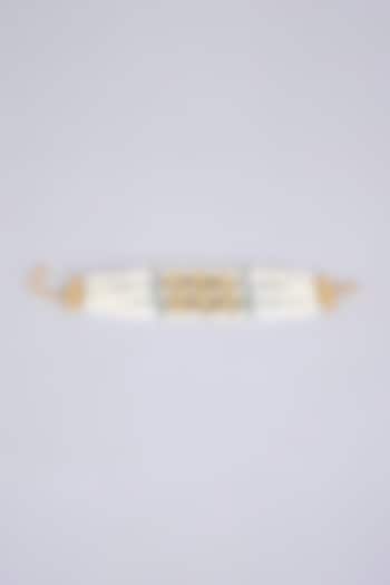 Gold Plated Kundan Polki & Pearl Bracelet by Just Shraddha at Pernia's Pop Up Shop