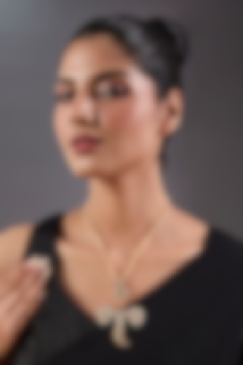 Gold Plated Kundan Polki & White Pendant Necklace by Just Shraddha at Pernia's Pop Up Shop