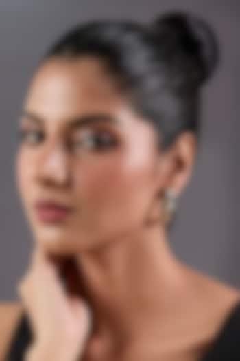 Gold Plated Kundan Polki Hoop Earrings by Just Shraddha at Pernia's Pop Up Shop