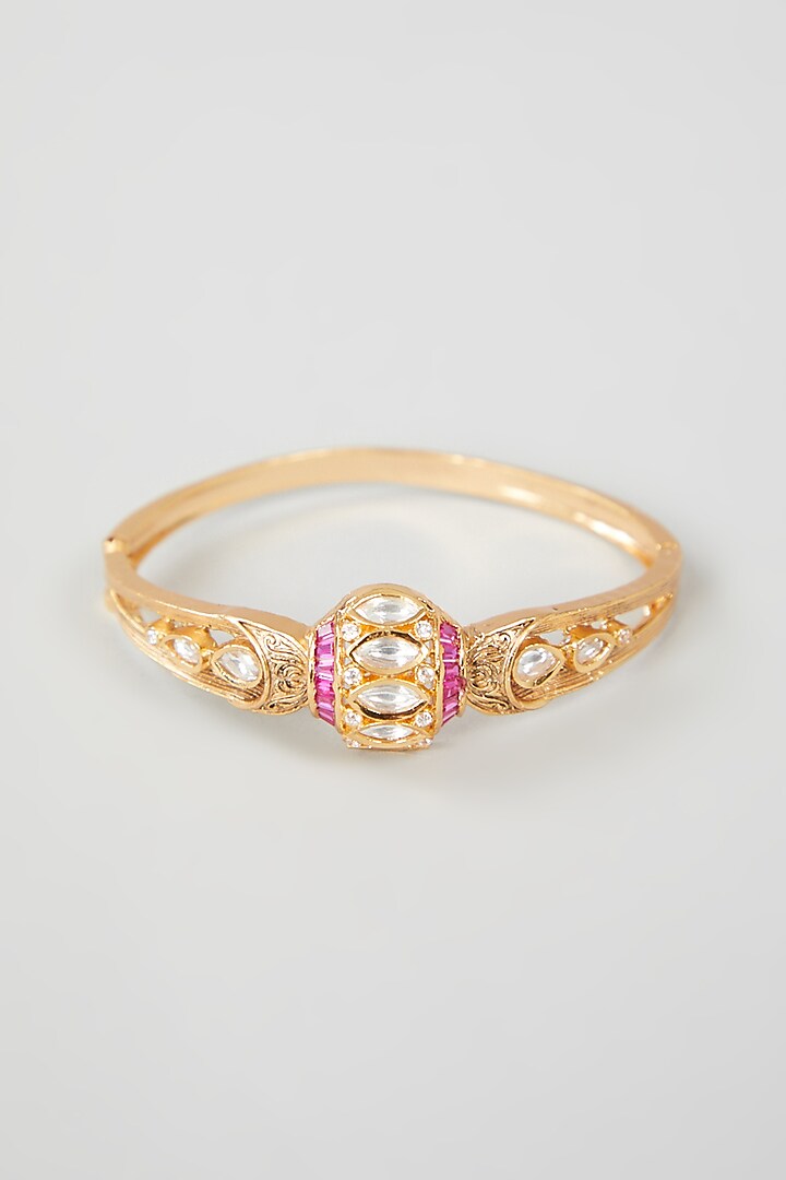 Gold Plated Kundan Polki Bracelet by Just Shraddha at Pernia's Pop Up Shop