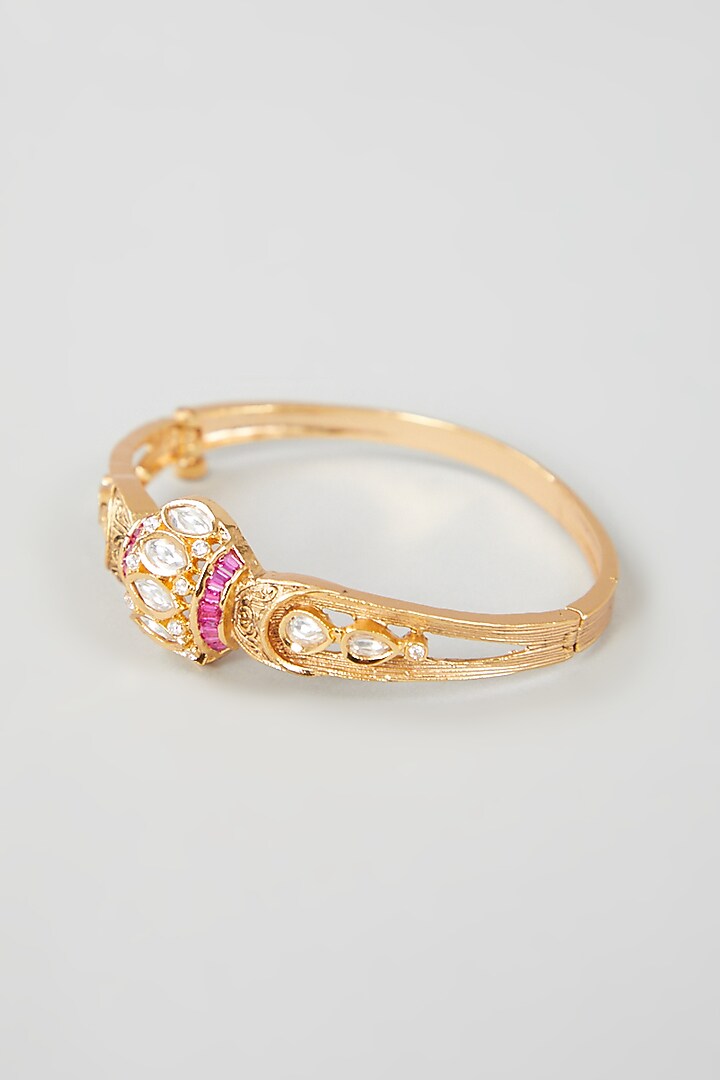 Gold Plated Kundan Polki Bracelet by Just Shraddha at Pernia's Pop Up Shop