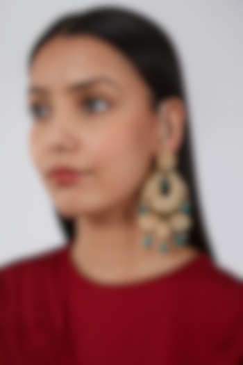Gold Plated Kundan Polki Earrings by Just Shraddha at Pernia's Pop Up Shop