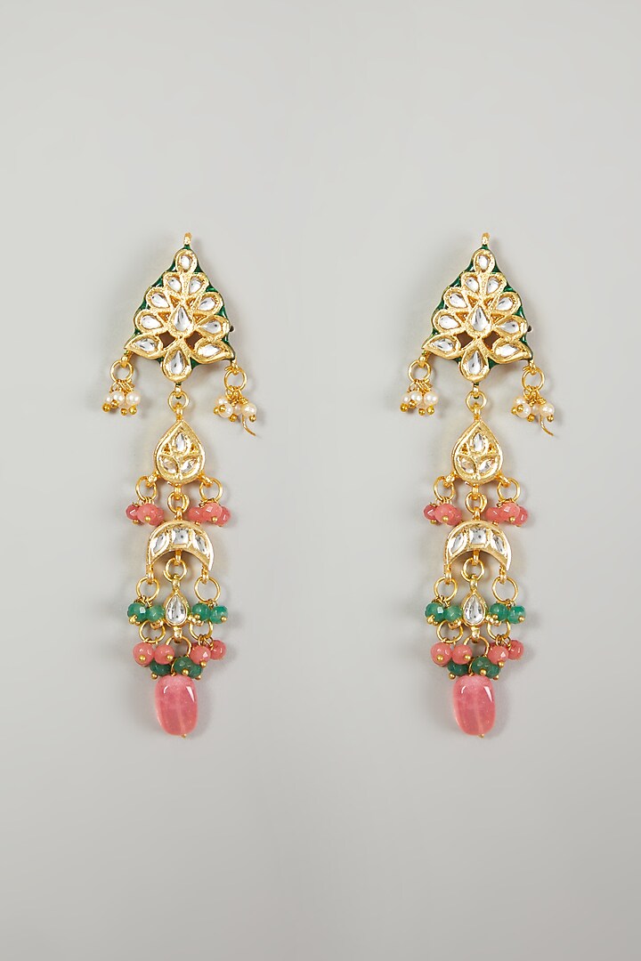 Gold Plated Beads & Emerald Necklace Set by Just Shraddha at Pernia's Pop Up Shop