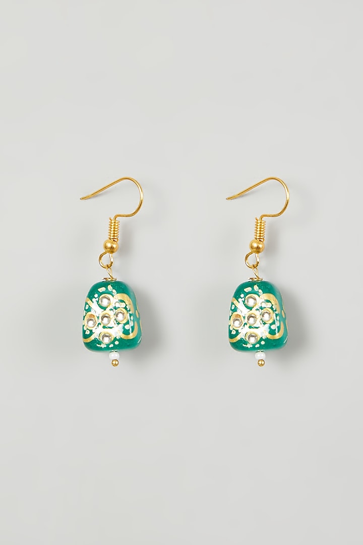 Gold Plated Beads Hand Painted Necklace Set by Just Shraddha at Pernia's Pop Up Shop