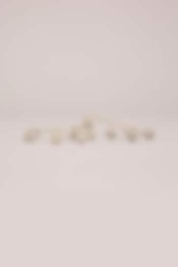 White Rhodium Finish Cluster Beaded Openable Bangles (Set Of 2) by Just Shraddha at Pernia's Pop Up Shop