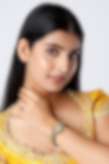 Gold Plated Meenakari Motifs Bracelet by Just Shraddha at Pernia's Pop Up Shop