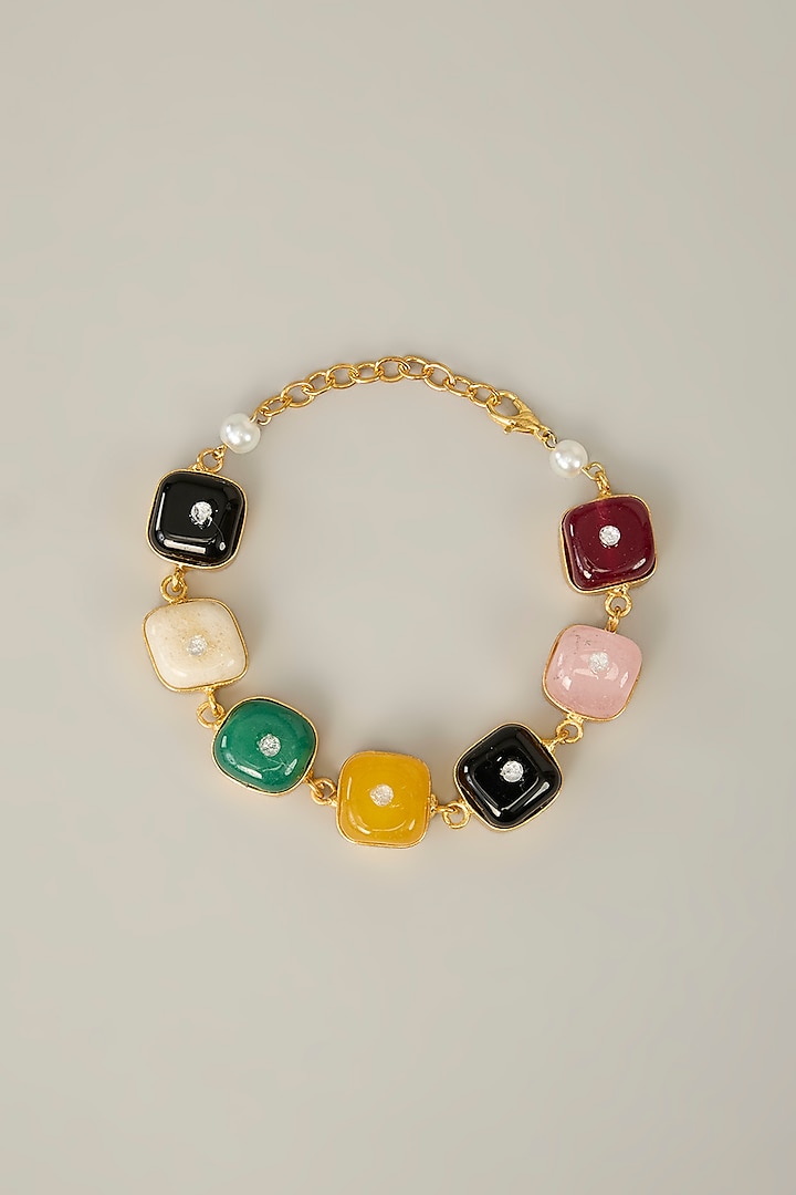 Gold Plated Multi-Colored Stone Bracelet by Just Shraddha